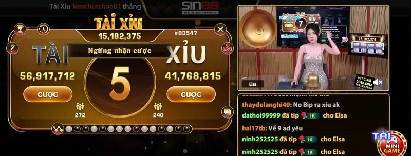 chơi tài xỉu cực bảo mật tại Sin88